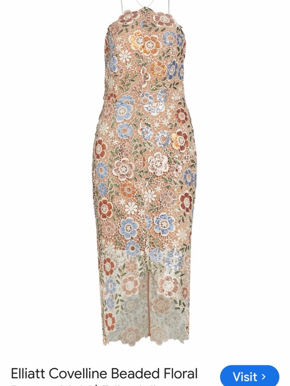 Elliatt Floral Lace Halter Covelline Dress - Picture 3 of 9